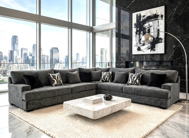 9650 - Oversized Sectional (Charcoal)