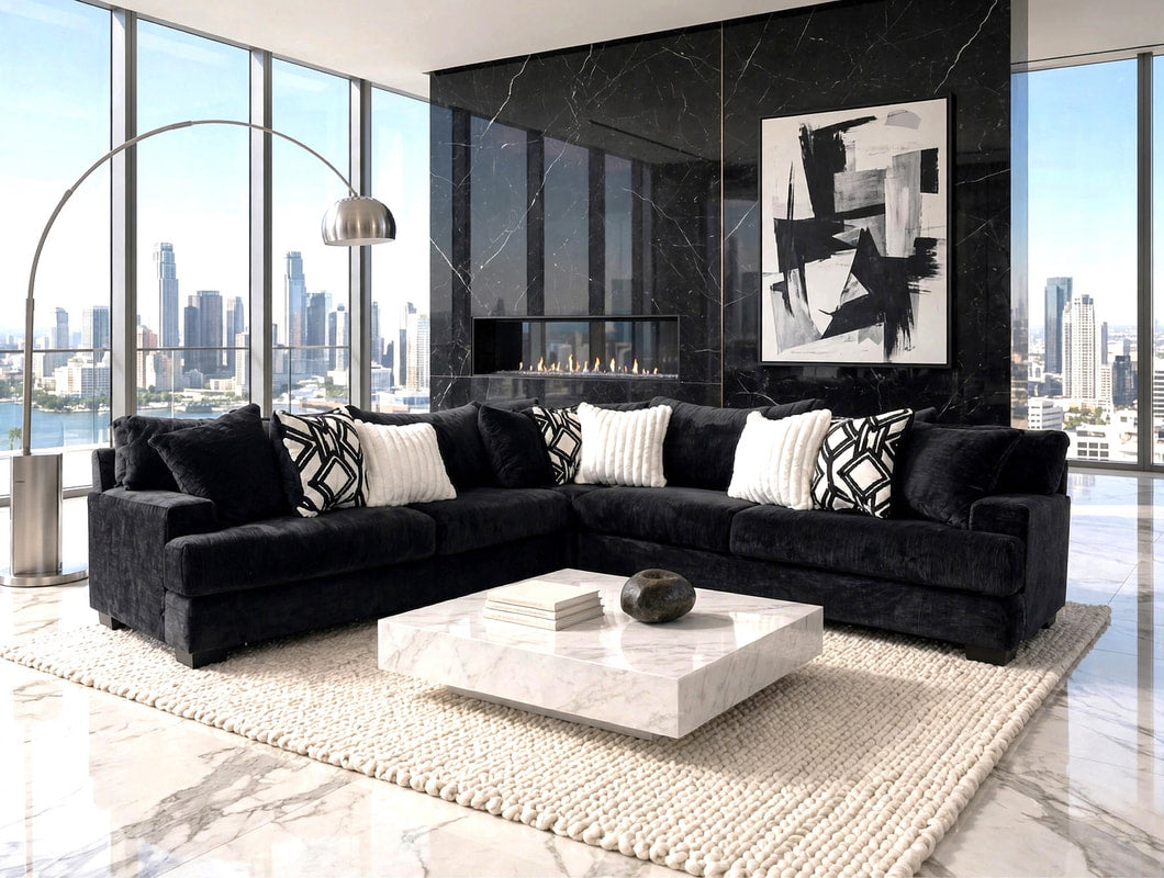 9650 - Oversized Sectional (BLACK)