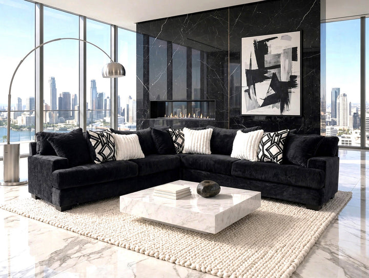 9650 - Oversized Sectional (BLACK)