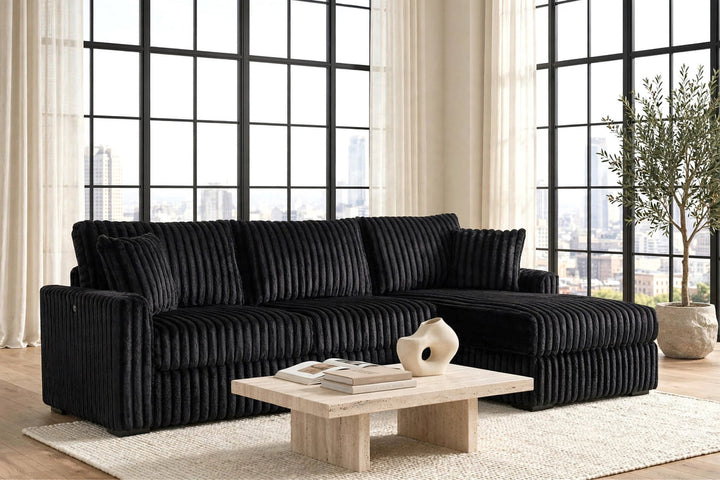 SOL Black Reversible Sectional