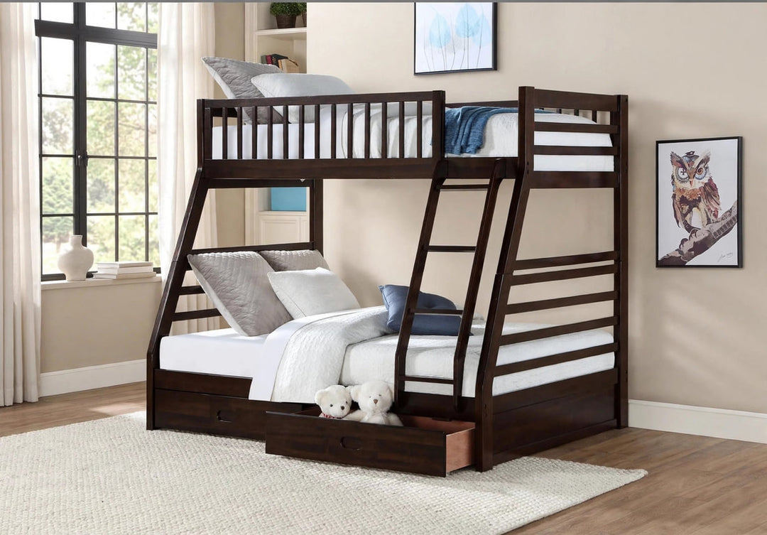 ISAAC - TWIN/FULL Bunk Bed w/ 2 Drawers