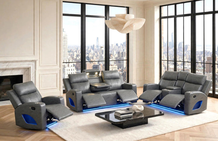 Pinnacle Gray 3PC Reclining Set