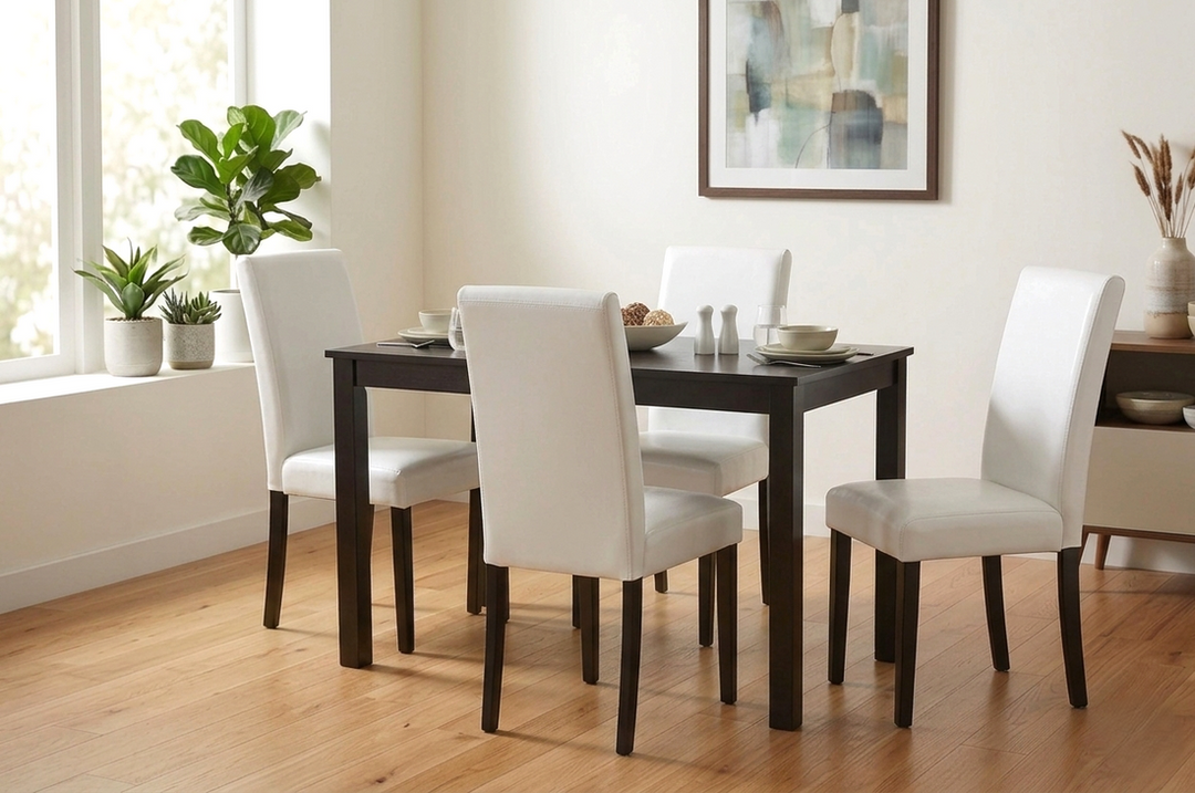 D700 White - Table + 4 Chairs  (ETA 6/10)