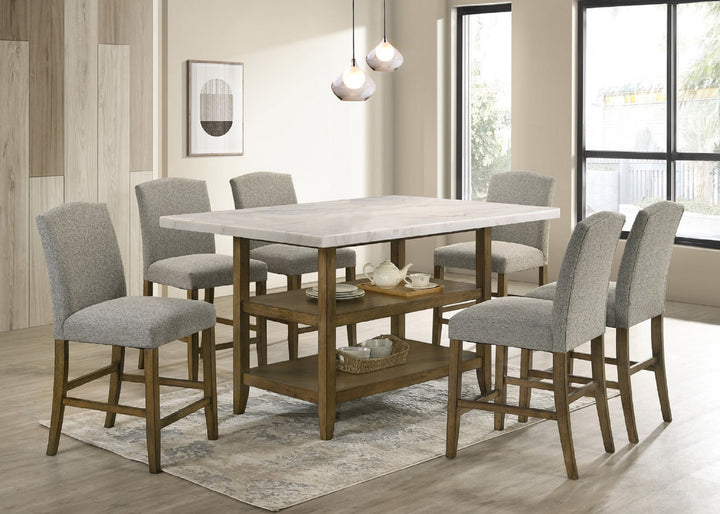 Lola20 - (GENUINE MARBLE) Table &amp; 6-Chairs