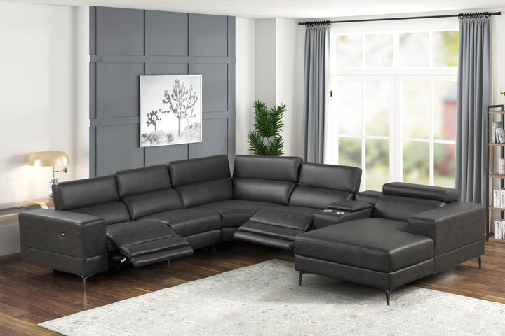 MILANO GRAY- 6PC Power Reclining Sectional