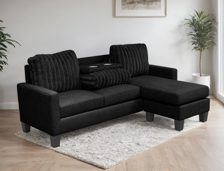 NEYMAR Black - Reversible Sectional