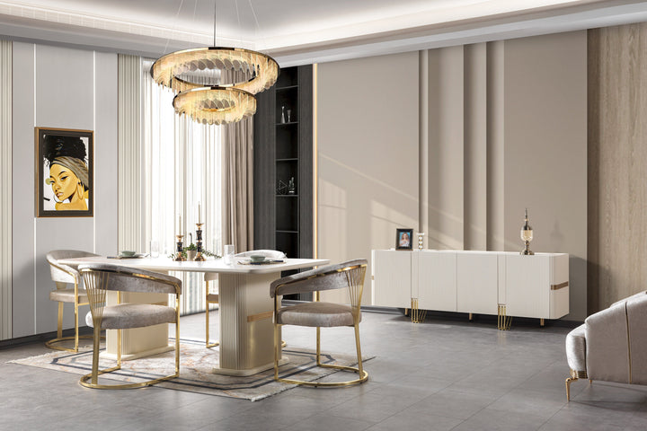 Santana Ivory 7-Piece Dining Set