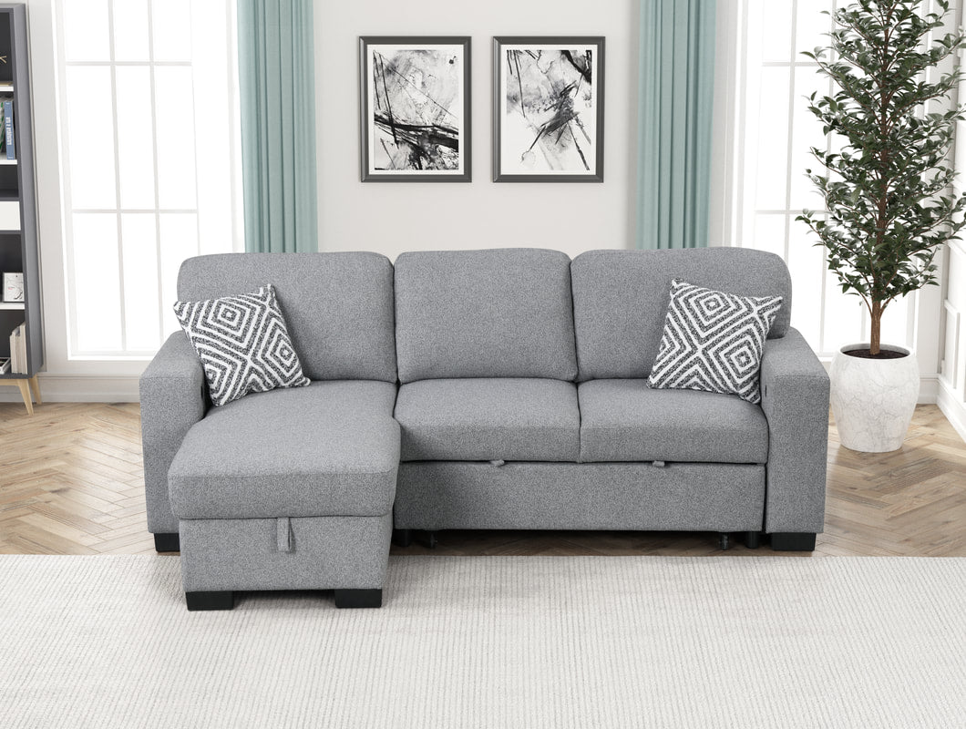 Pacific Gray Reversible Sectional With Pull-Out Bed