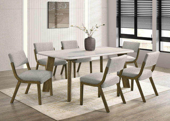 Parker10 - (GENUINE MARBLE) Table &amp; 6-Chairs