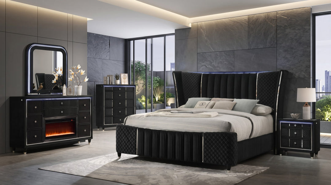 Cleopatra Black 4PC OR 5PC Set - Queen, King