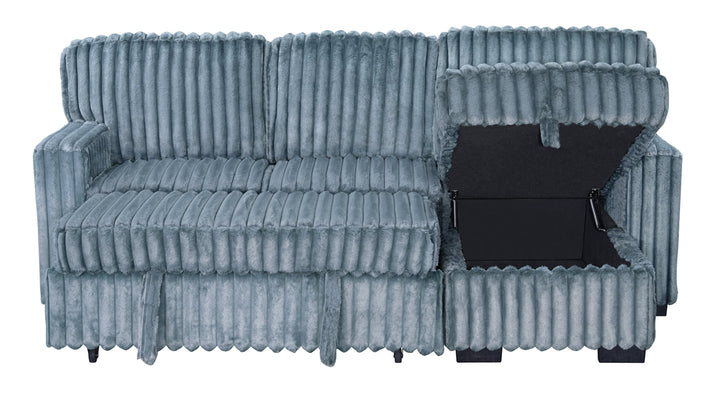 Poland Charcoal Reversible Sectional With Pull-Out Bed