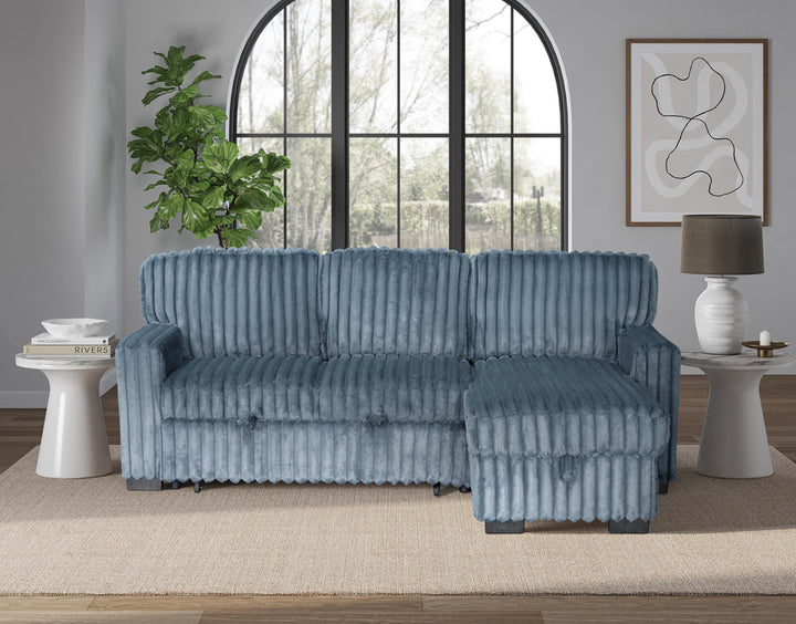 Poland Charcoal Reversible Sectional With Pull-Out Bed