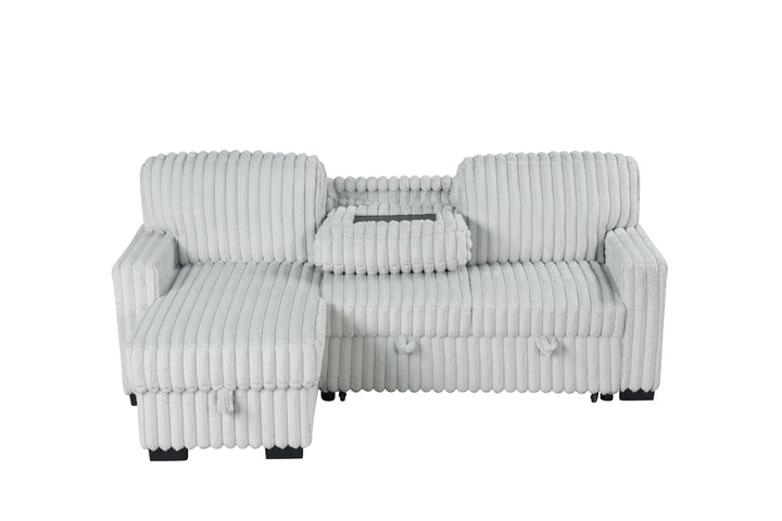 Poland Gray Reversible Sectional With Pull-Out Bed