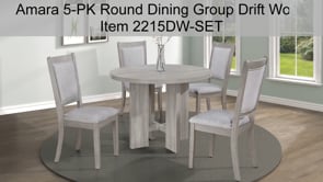 Amara - 5 Piece Round Dining Set Drift Wood - Drift Wood