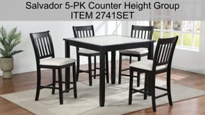 Salvador - 5 Piece Counter Height Set - Charcoal / White