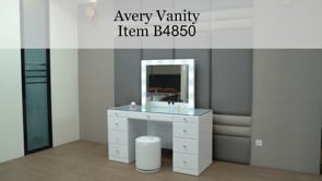 Avery - Vanity Set (With LED Luxo Mirror) - White