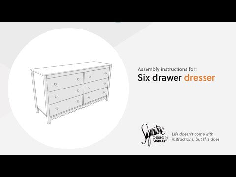 Hallityn - Six Drawer Dresser - White