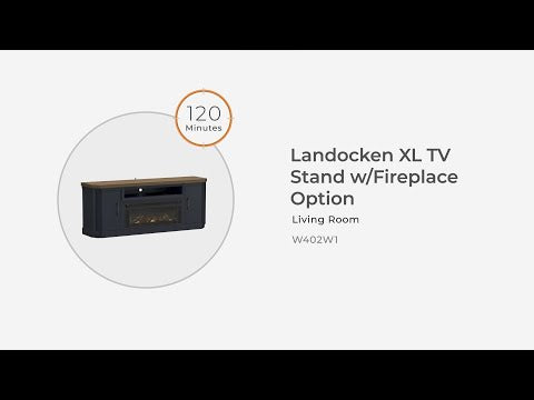 Landocken - Two-tone - 83" TV Stand With Electric Fireplace