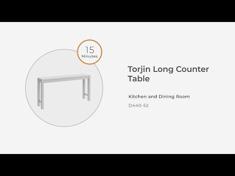 Torjin - Dark Brown - Long Counter Table