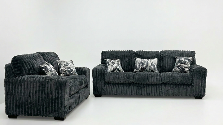 S319 Sofa and Loveseat (Charcoal)