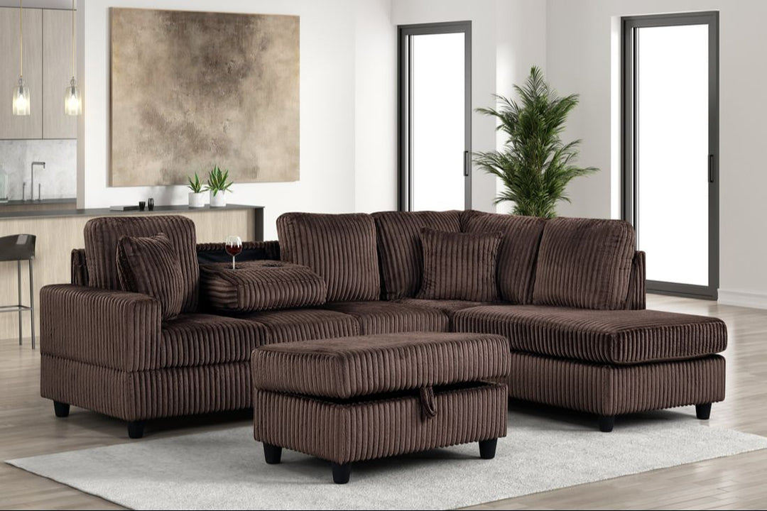 Rocket Chocolate Reversible Sectional