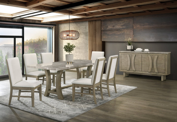 ROCO - (GENUINE MARBLE) Table &amp; 6-Chairs