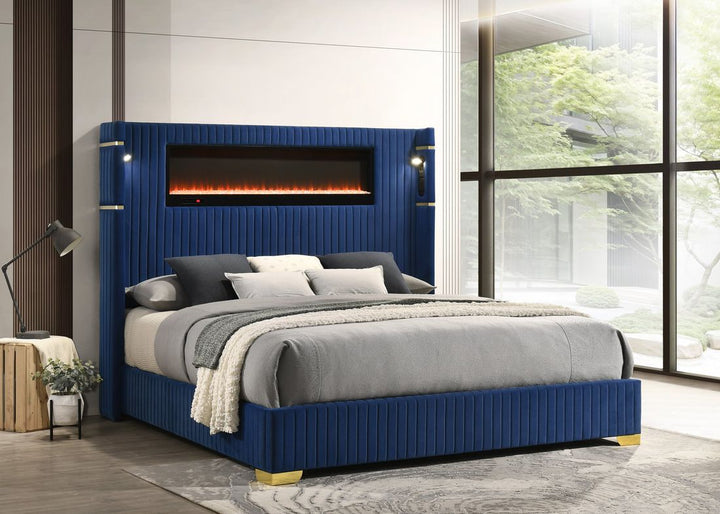 Romance2 Blue Platform Bed - Queen, King