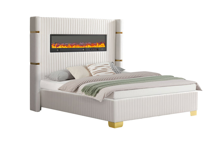 Romance White Platform Bed Queen