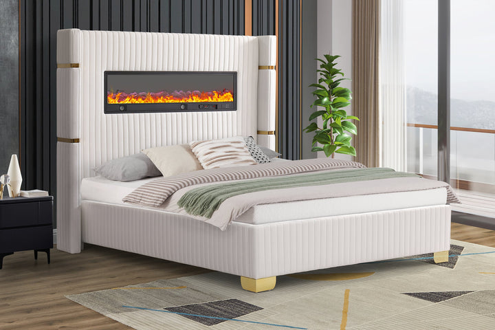 Romance White Platform Bed Queen