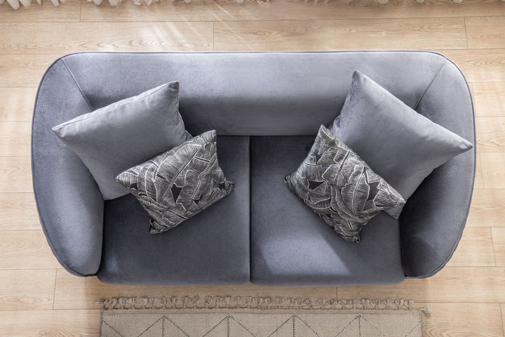 Angela Gray Velvet Sofa 91" &amp; Loveseat 71"