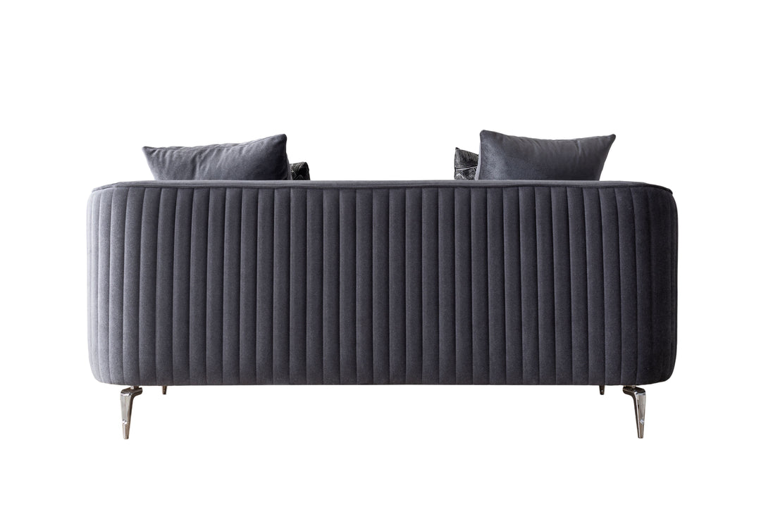 Angela Gray Velvet Sofa 91" &amp; Loveseat 71"