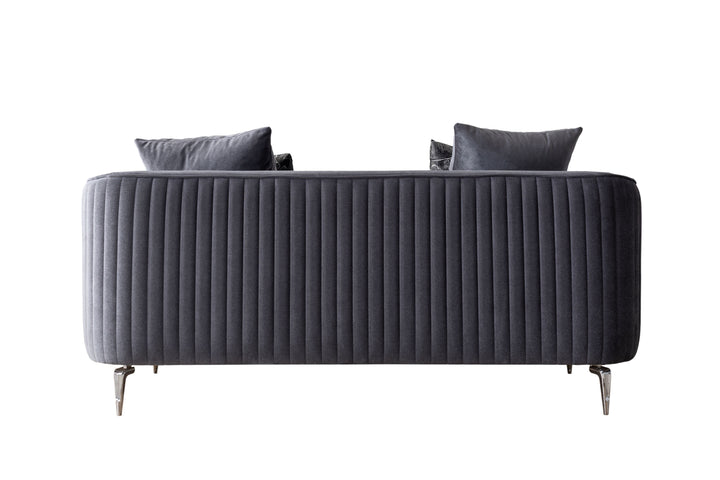Angela Gray Velvet Sofa 91" &amp; Loveseat 71"