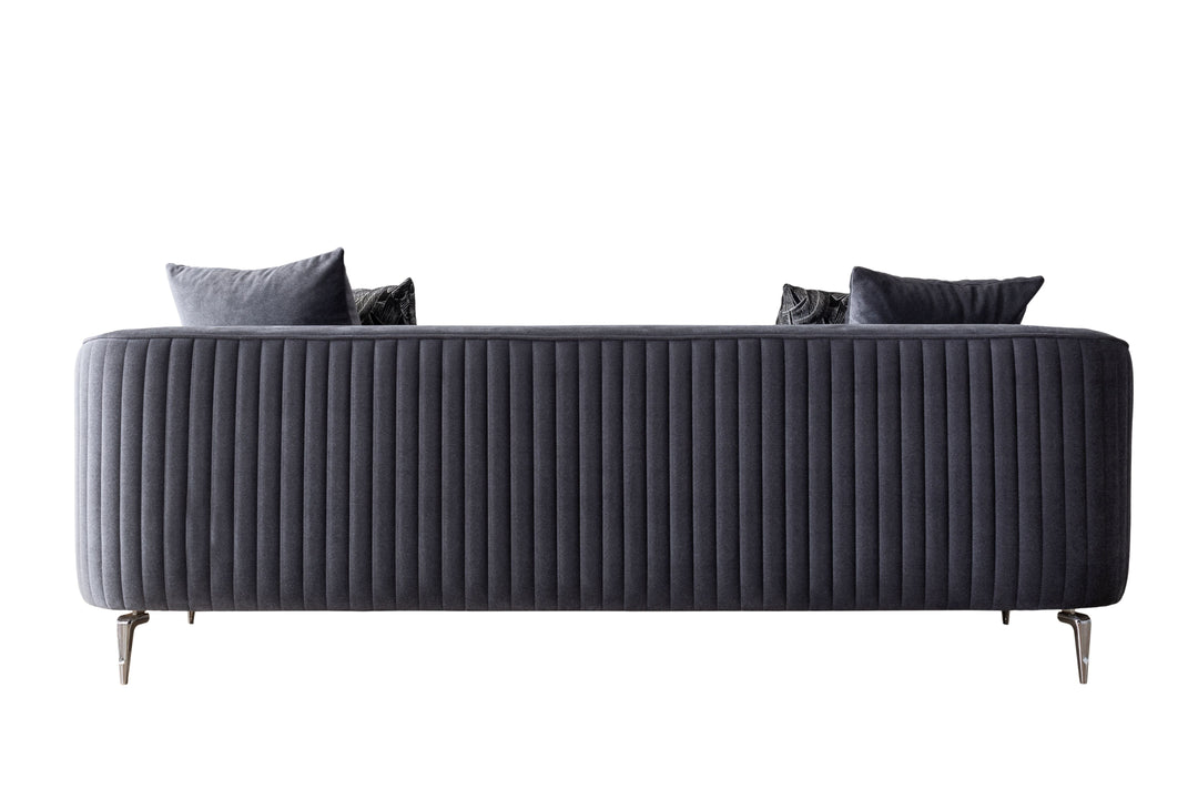 Angela Gray Velvet Sofa 91" &amp; Loveseat 71"