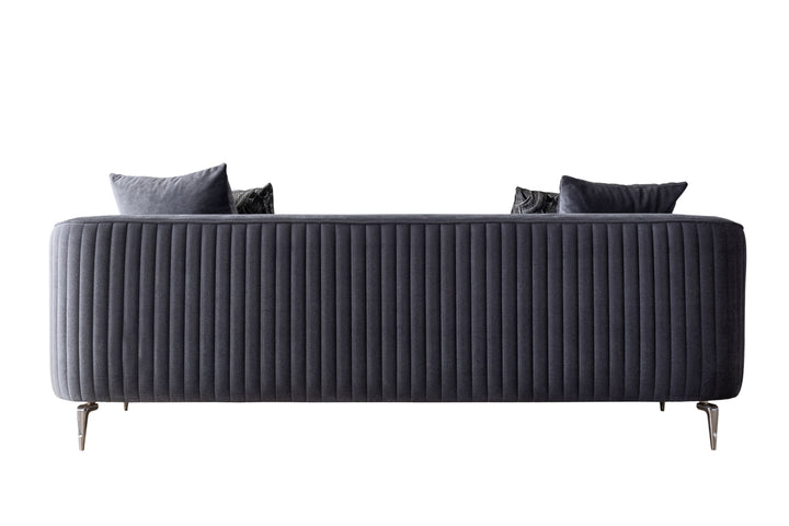 Angela Gray Velvet Sofa 91" &amp; Loveseat 71"