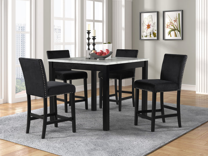 Dior - Black Pub Table + 4 Chair Set (ETA 9/4)