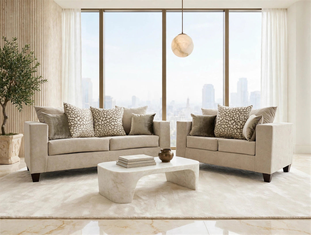 110-Hollywood Beige Sofa &amp; Loveseat
