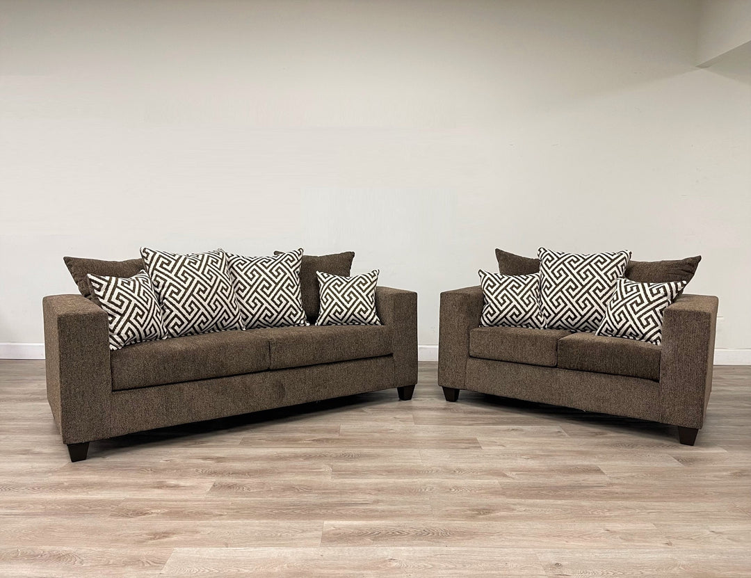 110 - Mocha Sofa &amp; Loveseat