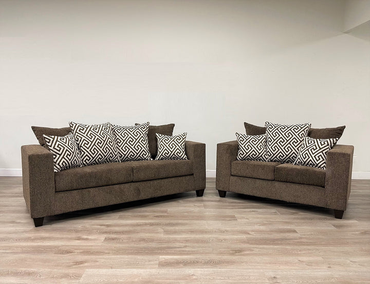 110 - Mocha Sofa &amp; Loveseat