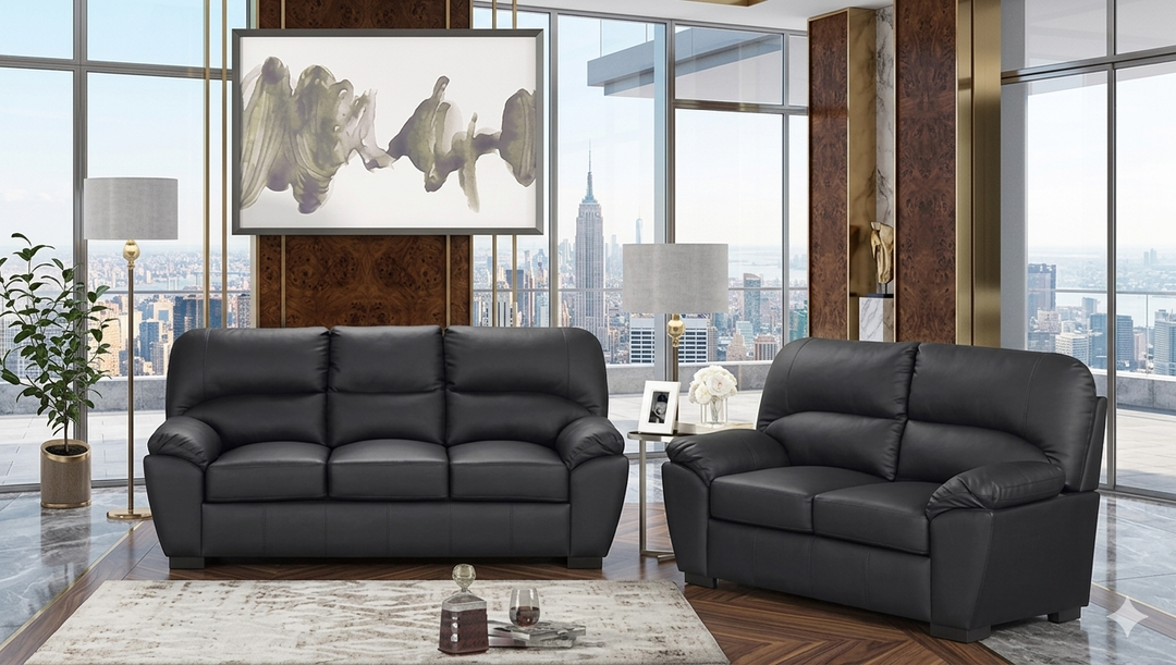 Tiffany Black - 2PC or 3PC Living Room Set