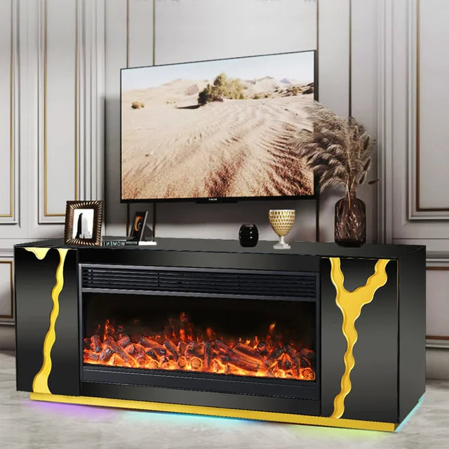 A804 TV STAND WITH FIREPLACE