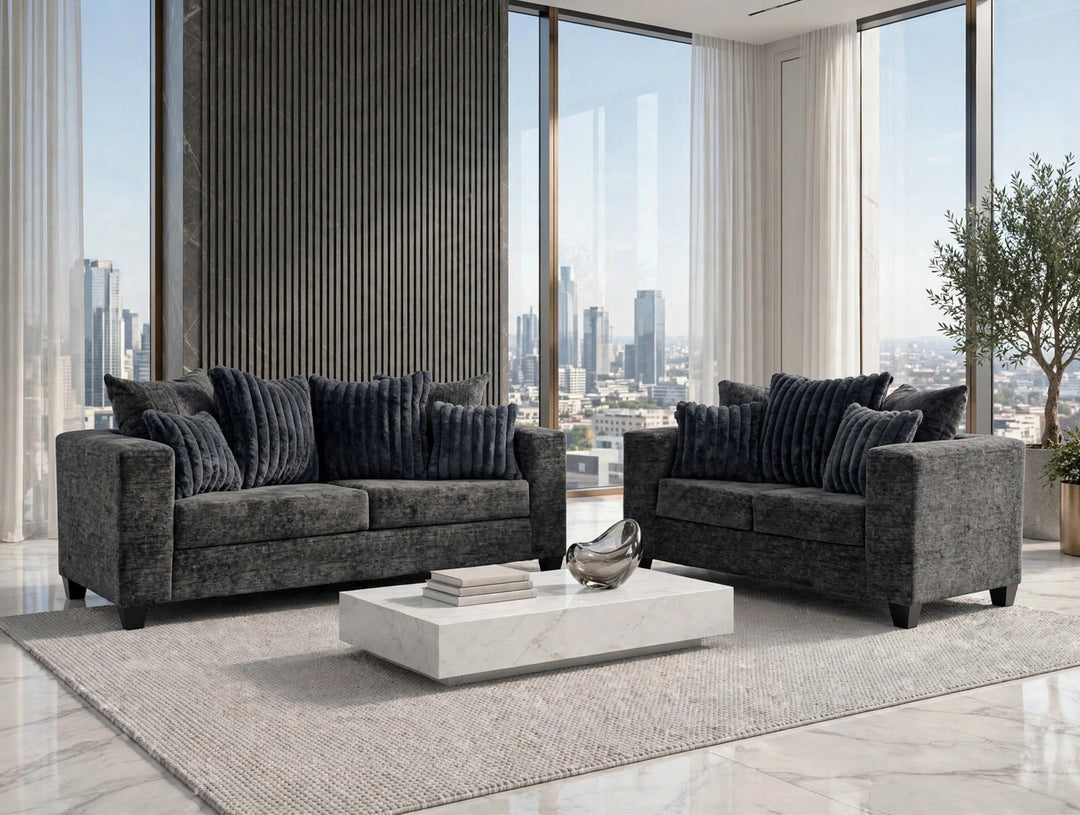 410 - Sofa and Loveseat Set (Charcoal)