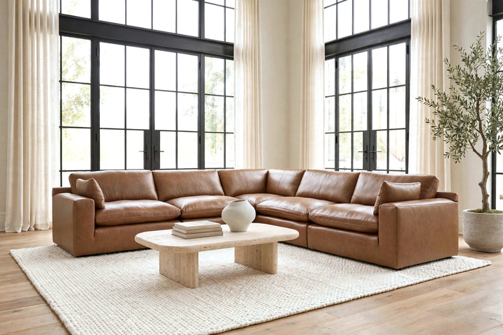 Ashley 309-01 - 5PC Genuine Leather Sectional Set ON SALE