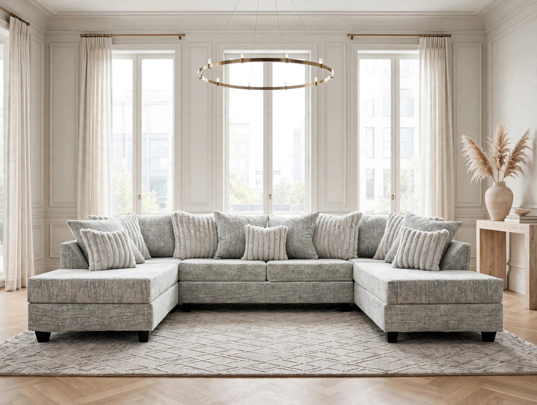 411 Gray - Double Chaise Sectional