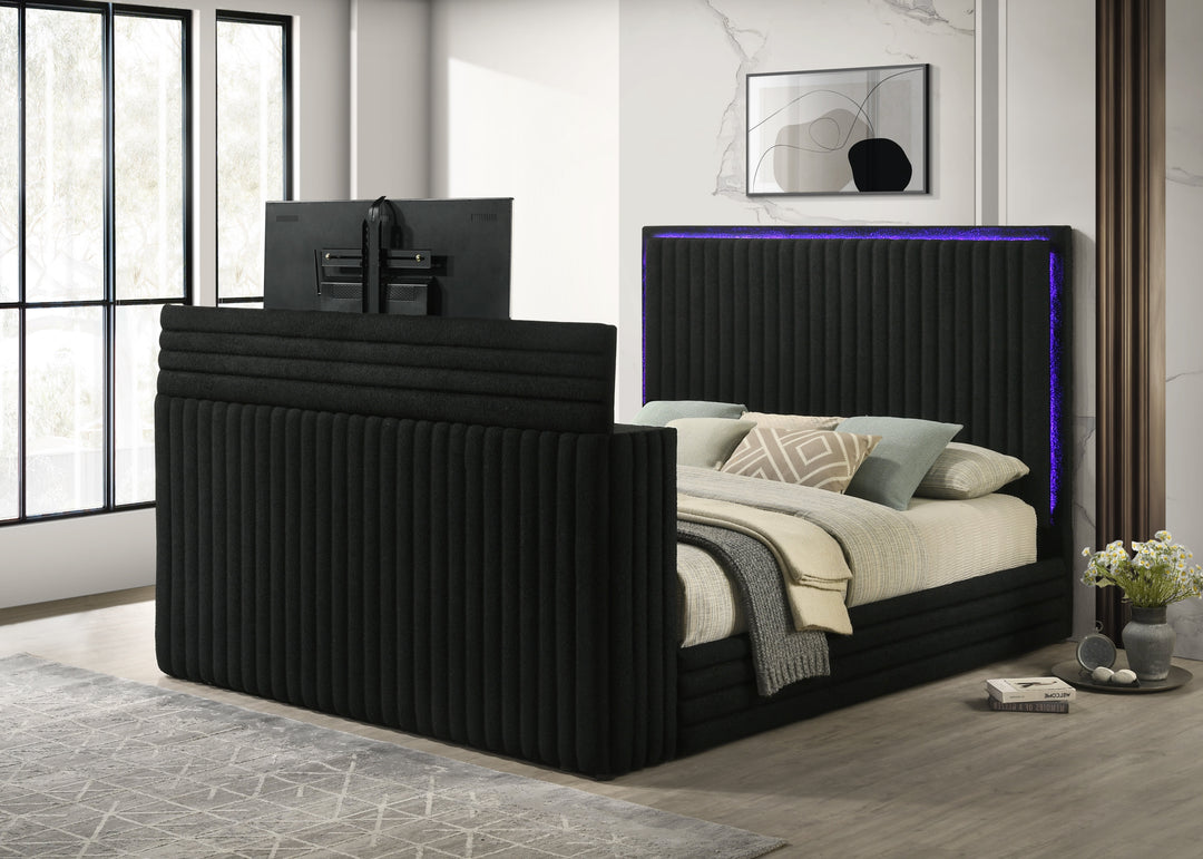 Villa Black Platform Bed - Queen ONLY