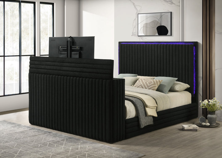 Villa Black Platform Bed - Queen ONLY