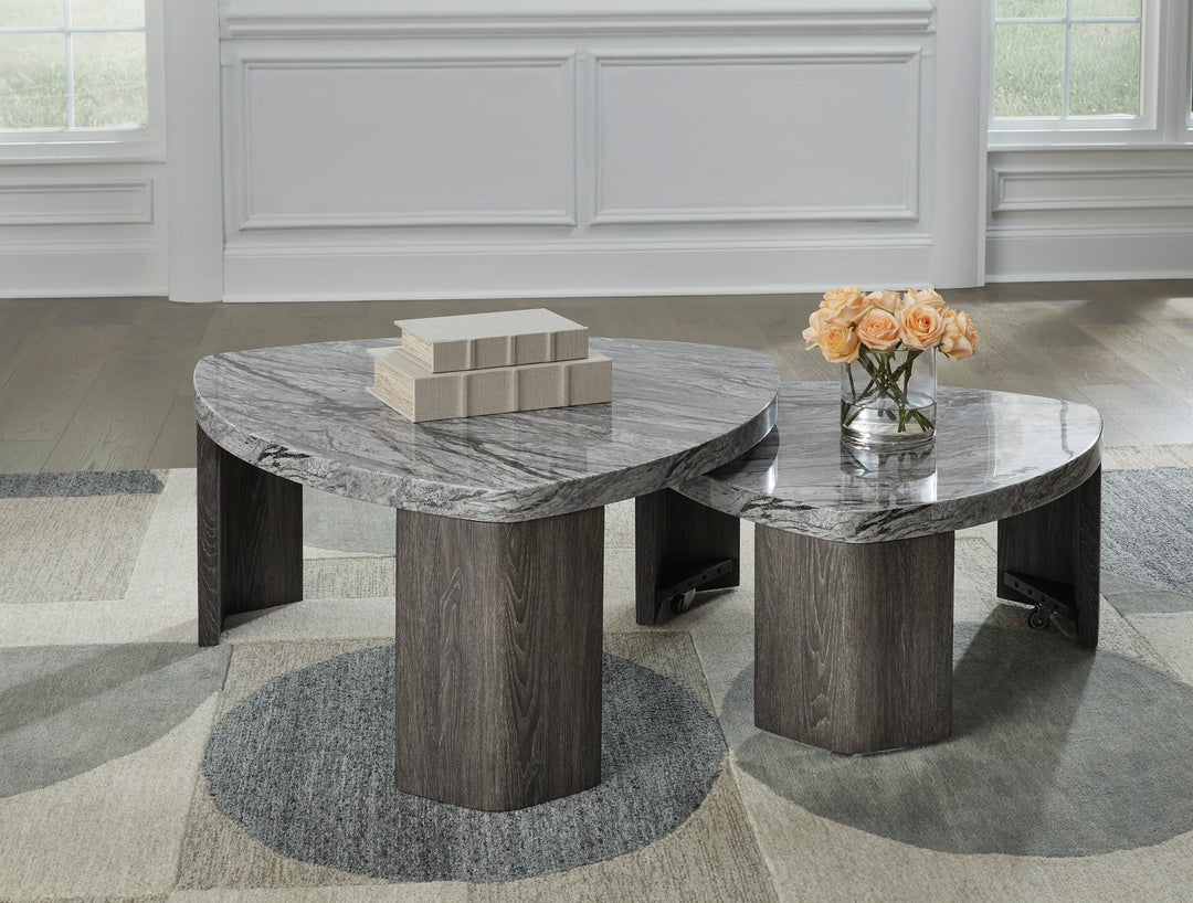 Ashley T600-0 - Stacked Cocktail Table (ETA: 8/26)