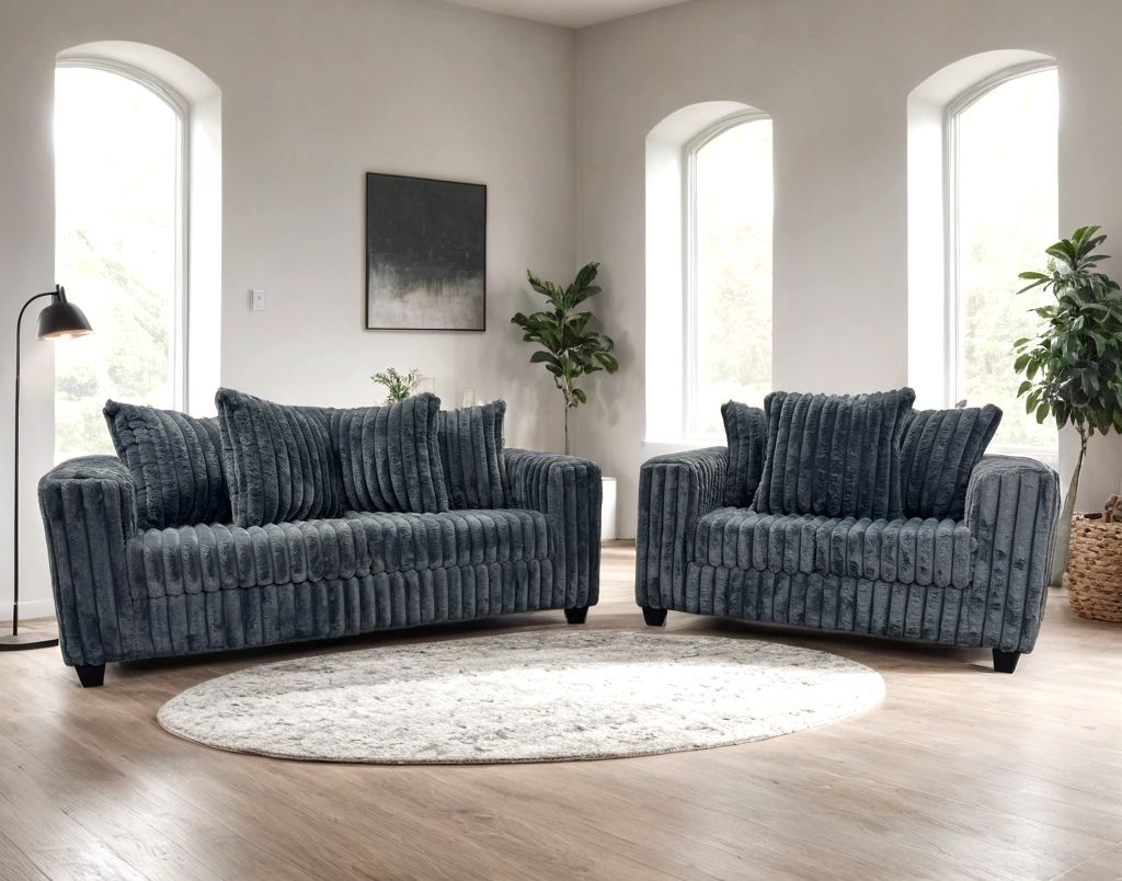 510 Charcoal - Sofa &amp; Loveseat Set