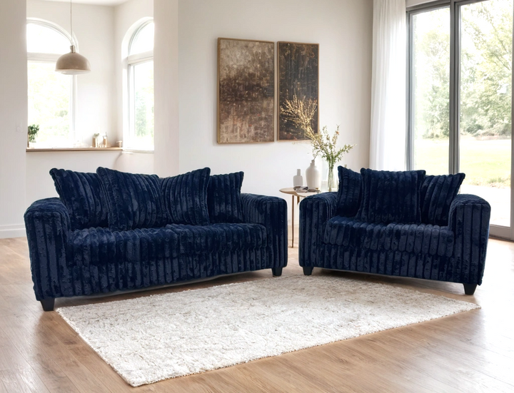 510 Navy - Sofa &amp; Loveseat Set