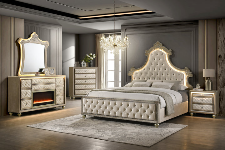 Majesty2 Beige 4PC or 5PC Set - Queen, King