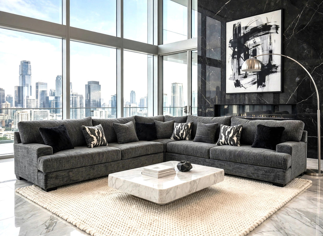 9650 - Oversized Sectional (Charcoal)